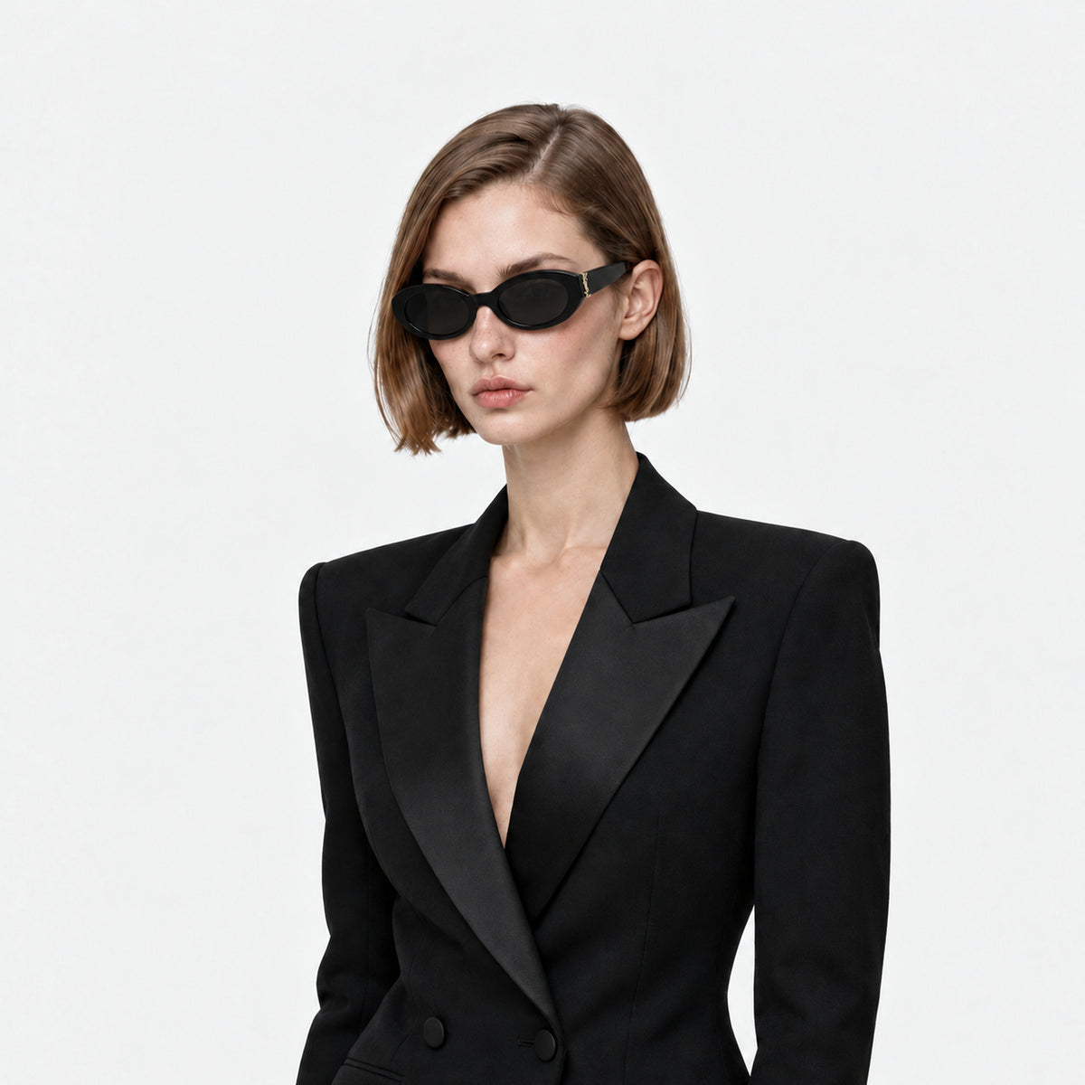 Saint Laurent SL M148/F 001 Sunglasses — AI-assisted styling visualization 10