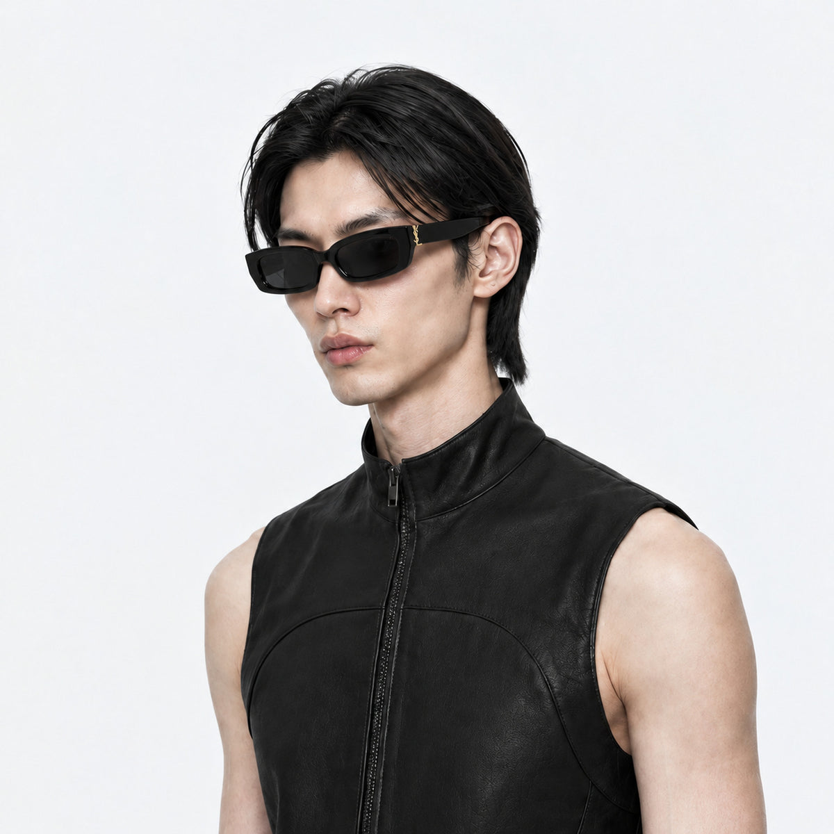 Saint Laurent SL M153/F 001 Sunglasses — AI-assisted styling visualization 09