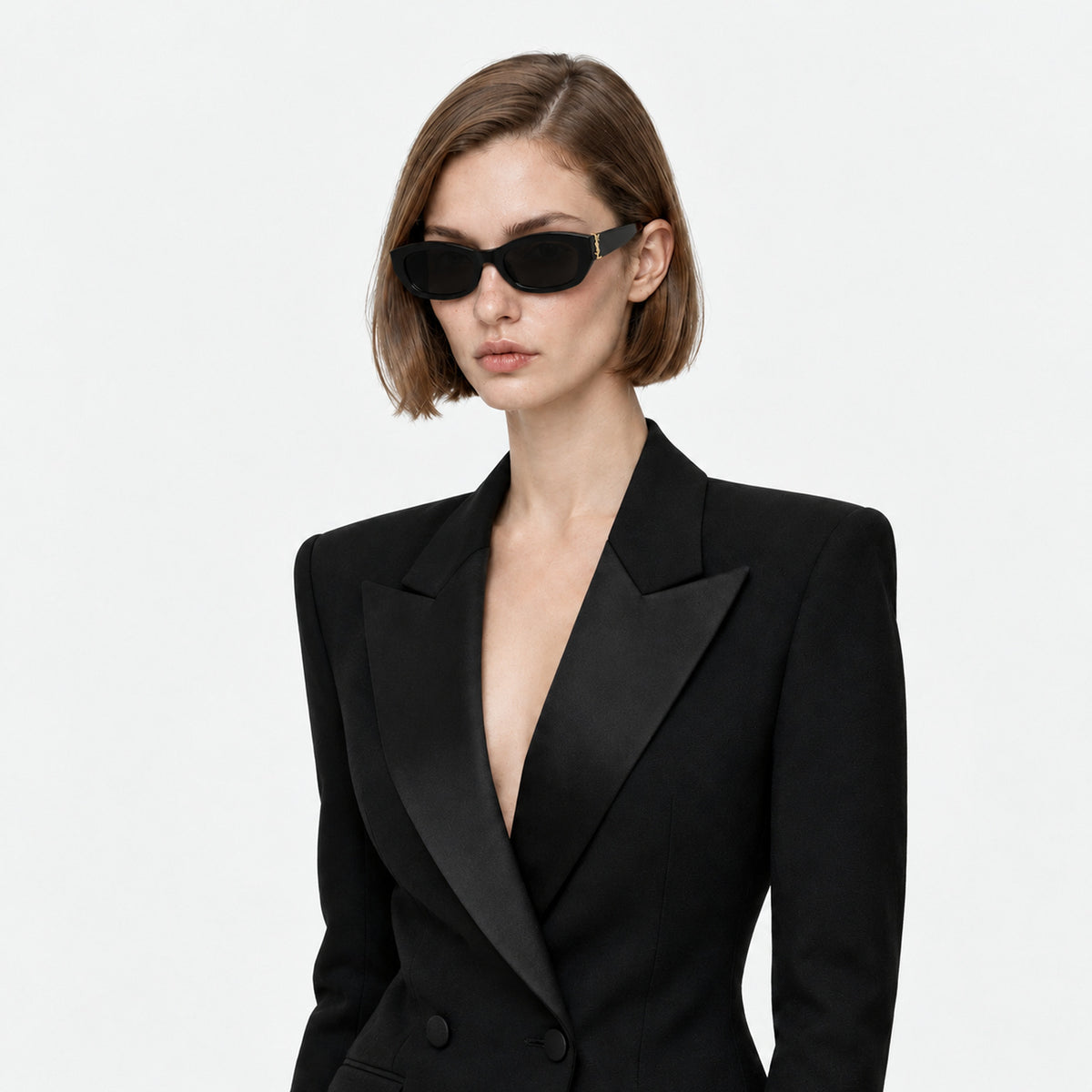 Saint Laurent SL M153/F 001 Sunglasses — AI-assisted styling visualization 10